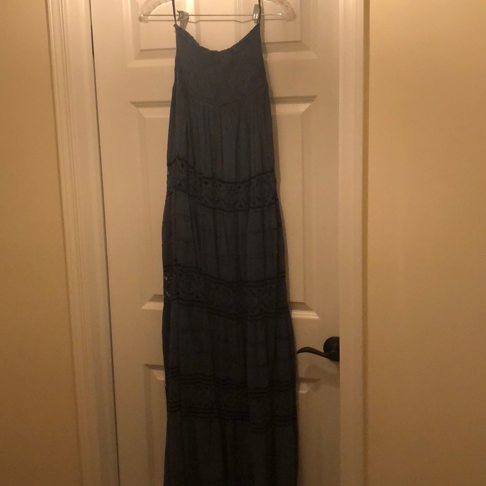 Blue Maxi with Lace Detail